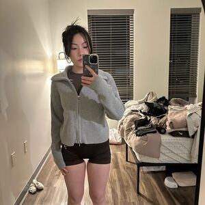 Hollister Gray Zip-Up Sweater